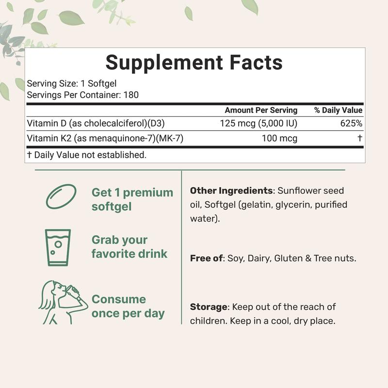 Setone™ Vitamin D3 K2 5000IU